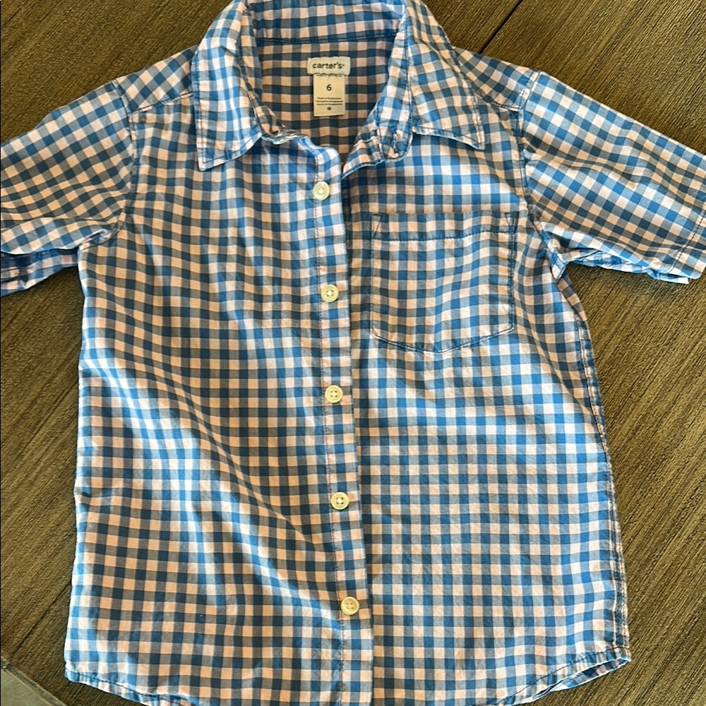 Carter's Blue Checkered Kids Shirt